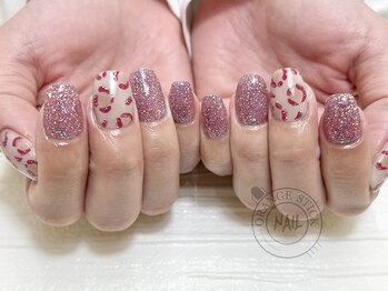 オレンジスティック/フラッシュ　ひょう柄