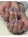紫チークにキラキラ