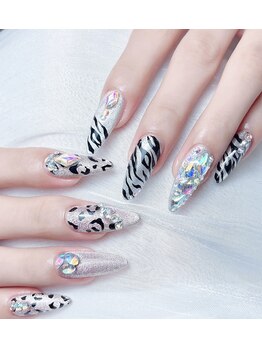 Mネイル/長さだし|レオパード