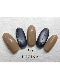 H-642大人ハートチェックネイル