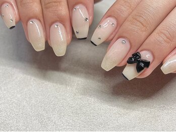 スリーラッシュアンドエルフネイル 折尾浅川店(threelash&elf.nail)/【パラジェル】リボンネイル