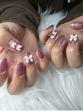 フラワーズネイル(flowers nail)/ピンクギャリッター