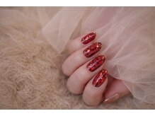 リーフ 海田店(LEAF)/赤系フラッシュネイル