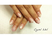 クリスタルネイル ボンベルタ橘店(CRYSTAL NAIL)/ドットフレンチネイル