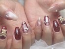 バレンタインネイル