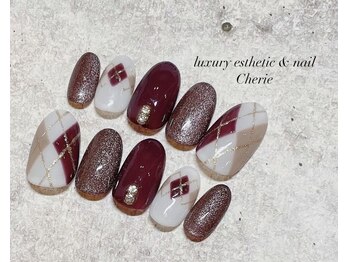 シェリエ(Cherie)/アーガイルネイル/ラムブラウン