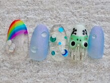 カトルナフ(quatre fois neuf)/カエルアートの梅雨ネイル