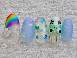 カエルアートの梅雨ネイル