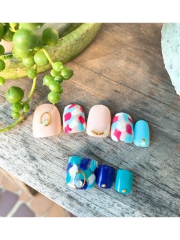 ネイルサロン リスタ(Rista)/ドット ニュアンス 夏