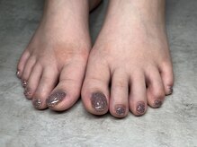 チル(chill.)/【foot】ピンクフラッシュネイル