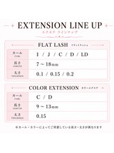 コケット 橋本店/エクステの取り扱いサイズ