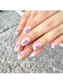 パープル×チークネイル