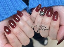 ペッシュ(peche)/Bordeaux　×　silver heart 