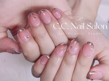 シーシーネイルサロン 池袋(C.C.Nail salon)/カラグラｘミラーフレンチ