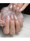 天然石ネイル【ローズクォーツ】