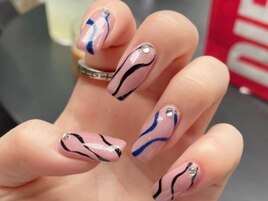 ニュアンスネイルピンクブルー