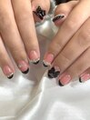 フレンチネイル+パーツ