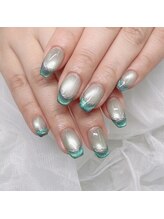 エミーネイル(Amie NAIL)/グリーンマグネットネイル