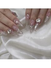 ラリュールネイル(L'Allure nail)/マグネット×ビジュー♪長さ出し