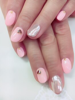 ネイルサロン ティアラリュクス 市川北口店(Tiara Luxe)/バレンタイン×ミラーネイル