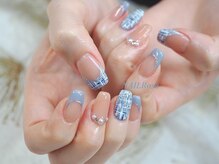 ネイルローズ(NAIL Rose)/綺麗めツイードフレンチ