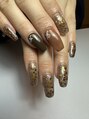 シャンディネイル(Shandy nail)&nbsp;ブラウンネイルラメネイルイニシャルネイル
