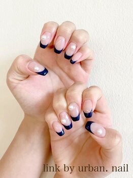 リンクバイアーバン(link by urban.)/ネイビーフレンチネイル
