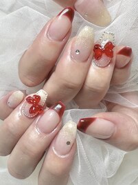 ボールド、バーガンディーネイル