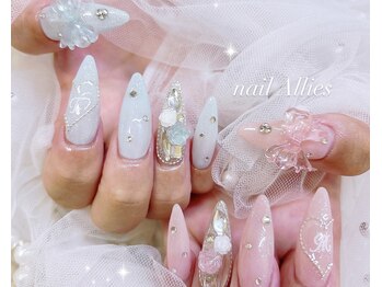 ネイル アリーズ セカンド(nail Allies 2nd)/ピンク水色ネイル