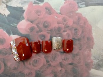 ネイルサロン&スクール ジーナ(GINA)/冬のボルドー キレイ目ストーン