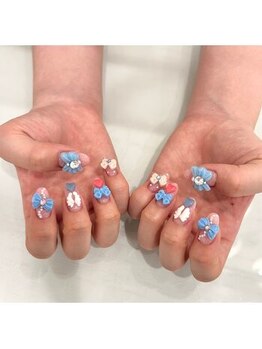 リボンアート/クリアネイル