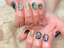 コラールネイル 本町(Colar Nail)/青と緑の和テイストモチーフ♪