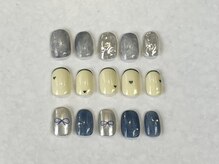 ファンクションネイルズ 表参道 原宿(FUNCTION NAILS)/シルバーネイル/イエロー