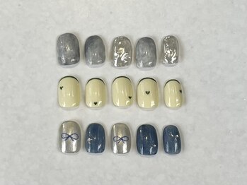 ファンクションネイルズ 表参道 原宿(FUNCTION NAILS)/シルバーネイル/イエロー