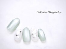 ネイルサロン ハートフルキー(Heartful key)/マグ×シェルネイル¥9000