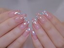 ガラスネイル　ワンホンネイル