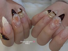 リボン(RIBBON)/【べっ甲花ネイル】