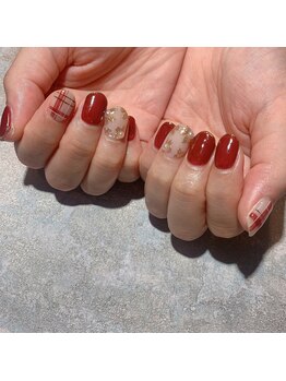 アティックネイルアトリエ(attic nail atelier)/お花とチェック★