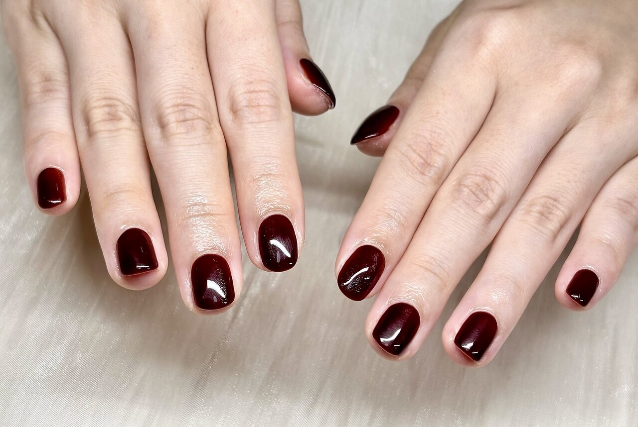 33))ネイルチップ フレンチガーリー ボルドー シンプルネイル ニュアンス 33))ネイルチップ フレンチガーリー ボルドー シンプルネイル