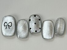 ネイルメゾン 天神店(NAIL MAISON)/シルバーマグリボンドッド¥7000