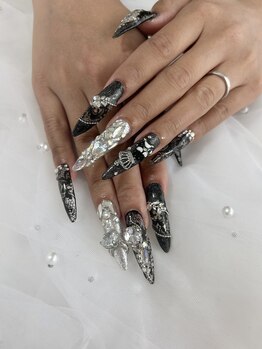 private salon Ruly nail/ブラック×レース×きらきら★