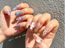 ソウ 難波店 nail salon Souの雰囲気（クロスネイルも◎大きめパーツも取り揃えております♪）