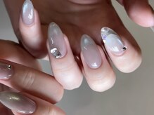 エムディーエーネイル(M.D.A NAiL)/キラキラクリア風フレンチ