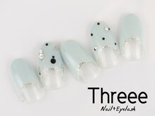 スリーネイルプラスアイラッシュ(Threee Nail+Eyelash)/フレンチネイル