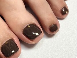 [フット]夏カーキ×ワンポイント