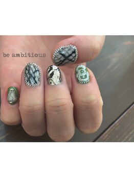 ネイルサロンアンドスクール ビーアンビシャス(be ambitious)/スネークネイル☆