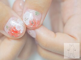 和柄ネイル 振袖 色打掛 白無垢