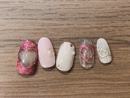 ハートバレンタインネイル