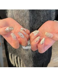 シルバーニュアンスネイル☆