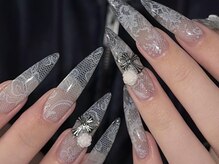 ジェミーネイル エビス(Jemiy nail ebisu)/グレーレースクロムバラ